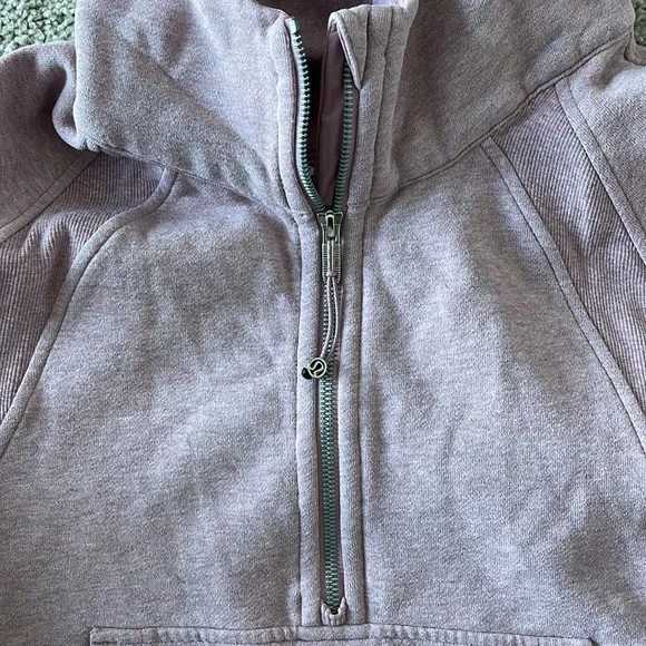 SOLD Lululemon Athletica Scuba half zip Hoodie pink - purple / size M/L - Picture 2 of 6